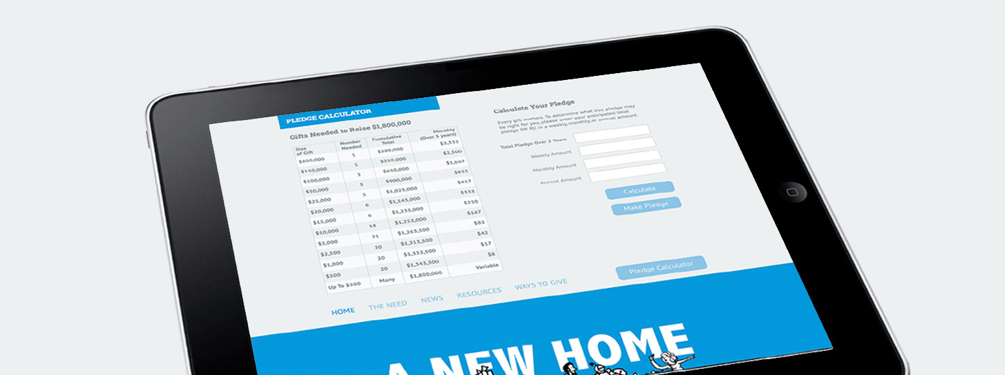 GivingTools pledge calculator and gifts table visualizes your donation's effects.